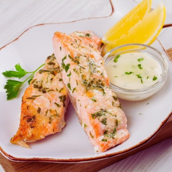 Salmon Fillet with Pink Sauce